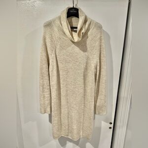 LOFT Cream Cowl Neck Sweater Dress
